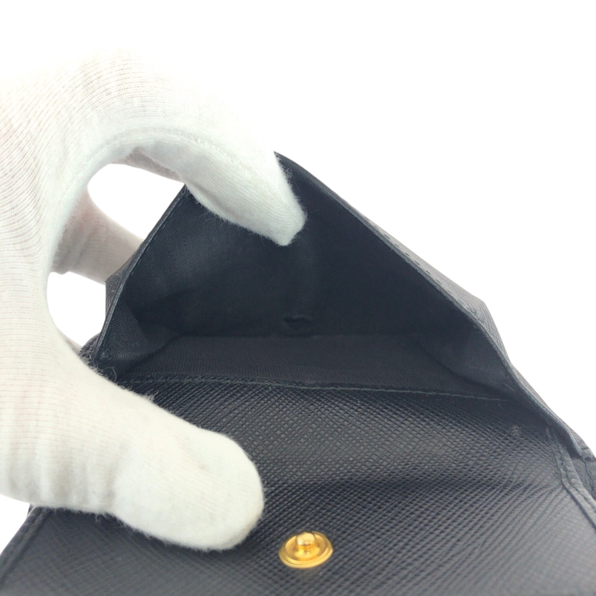 PRADA Bifold Wallet 1MV204 leather black Saffiano Shine logo