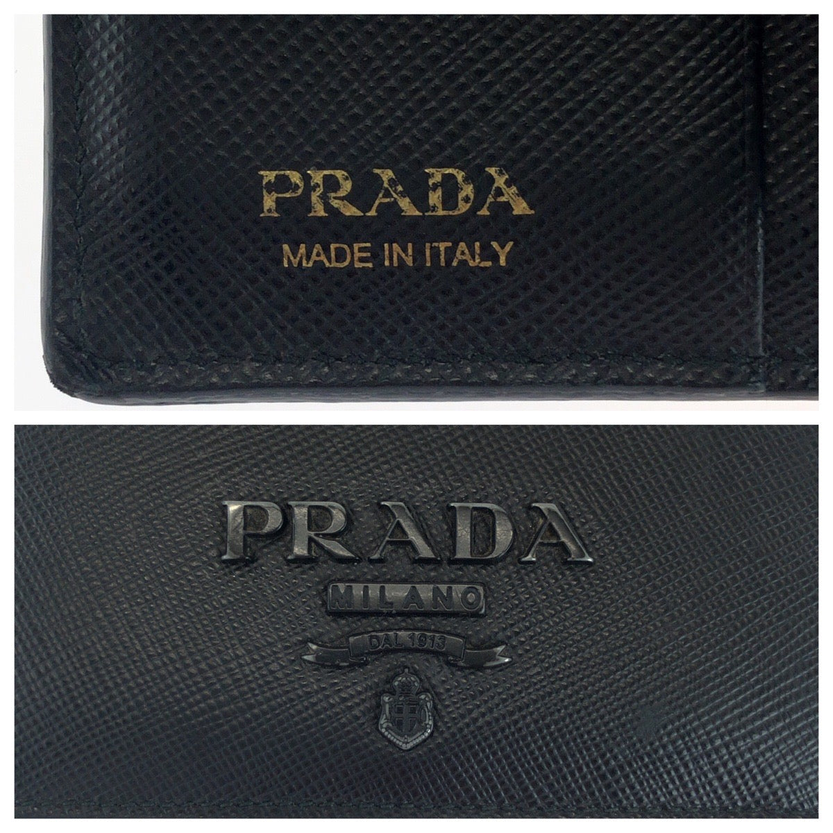 PRADA Bifold Wallet 1MV204 leather black Saffiano Shine logo