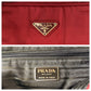 PRADA Tote Bag Nylon Wine Red Bordeaux SilverMetal Tote Bag handbag Test Triangle With logo Women Used Authentic