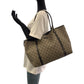 GUCCI Tote Bag 197953 GG Supreme Canvas Beige Brown Gold Metal Tote Bag Shoulder Bag Women Used Authentic