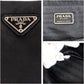 PRADA Tote Bag Nylon Black SilverMetal Test Triangle With logo