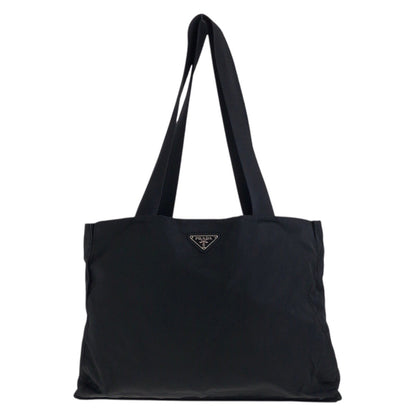 PRADA Tote Bag Nylon Black SilverMetal Test Triangle With logo