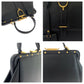 GUCCI Handbag 303888 leather Black GoldMetal Handbag with mirror Limited edition Stirrup Women Used Authentic