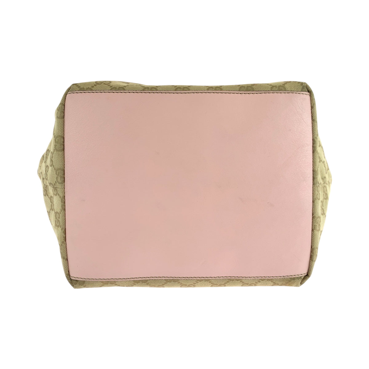 GUCCI Tote Bag 131230 GG canvas Beige Pink Blue Gold Metal Tote Bag Shoulder Bag Women Used Authentic