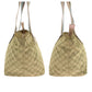 GUCCI Tote Bag 131230 GG canvas Beige Pink Blue Gold Metal Tote Bag Shoulder Bag Women Used Authentic