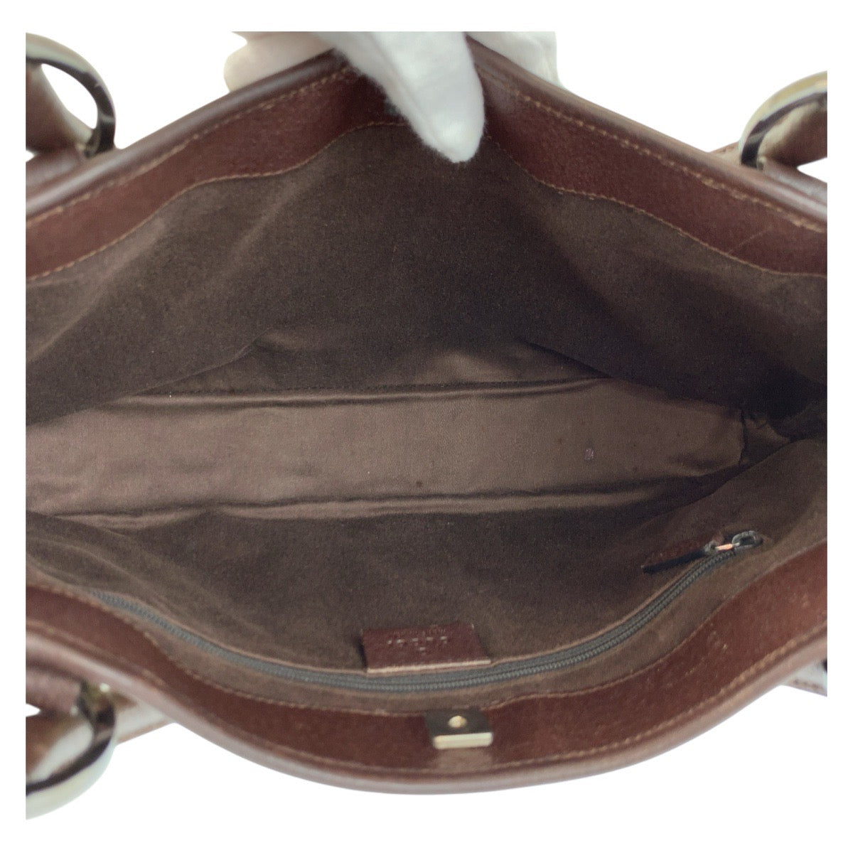 GUCCI Tote Bag 113015 GG canvas, leather Beige brown Tote Bag Shoulder Bag Women Used Authentic