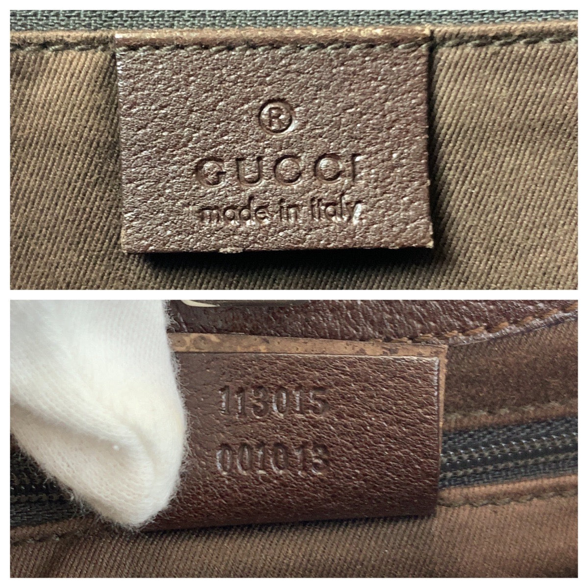 GUCCI Tote Bag 113015 GG canvas, leather Beige brown Tote Bag Shoulder Bag Women Used Authentic