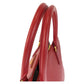PRADA Handbag leather Red Gold Metal Safiano Promenade Women Used Authentic