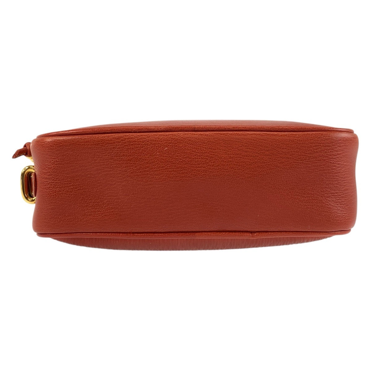 LOEWE Shoulder Bag leather Orange GoldMetal Shoulder Bag pochette Velazquez Women Used Authentic
