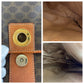 CELINE Shoulder Bag PVC, Leather Brown Gold Metal Shoulder Bag pochette Macadam Circle Logo Women Used Authentic