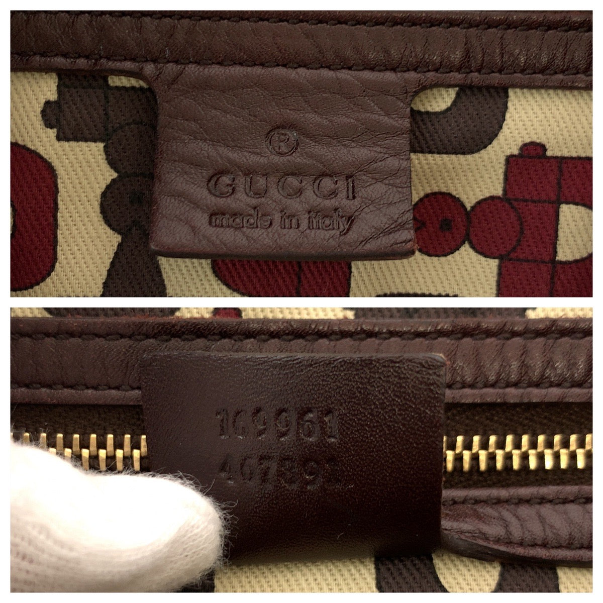 GUCCI Shoulder Bag 169961 leather Brown Gold Metal Shoulder Bag 2way Guccishima Bamboo Women Used Authentic