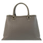 GUCCI Tote Bag 510291 leather Grey GoldMetal Tote Bag Shoulder Bag 2way Micro Guccisima Women Used Authentic