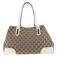 GUCCI Tote Bag 168805 GG canvas, leather Beige Ivory Gold Metal Tote Bag Shoulder Bag Sherry line Women Used Authentic