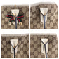 GUCCI Tote Bag 168805 GG canvas, leather Beige Ivory Gold Metal Tote Bag Shoulder Bag Sherry line Women Used Authentic