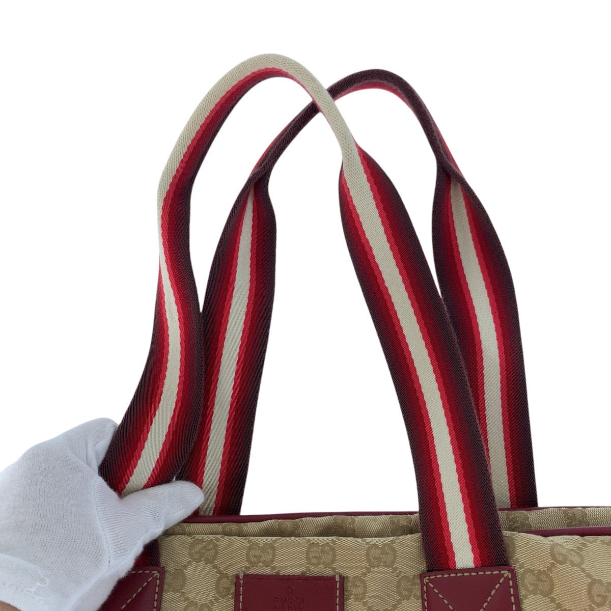 GUCCI Boston Duffel bag 153240 GG canvas, leather Beige Bordeaux SilverMetal Boston Duffel bag unisex Sherry line Women Used Authentic