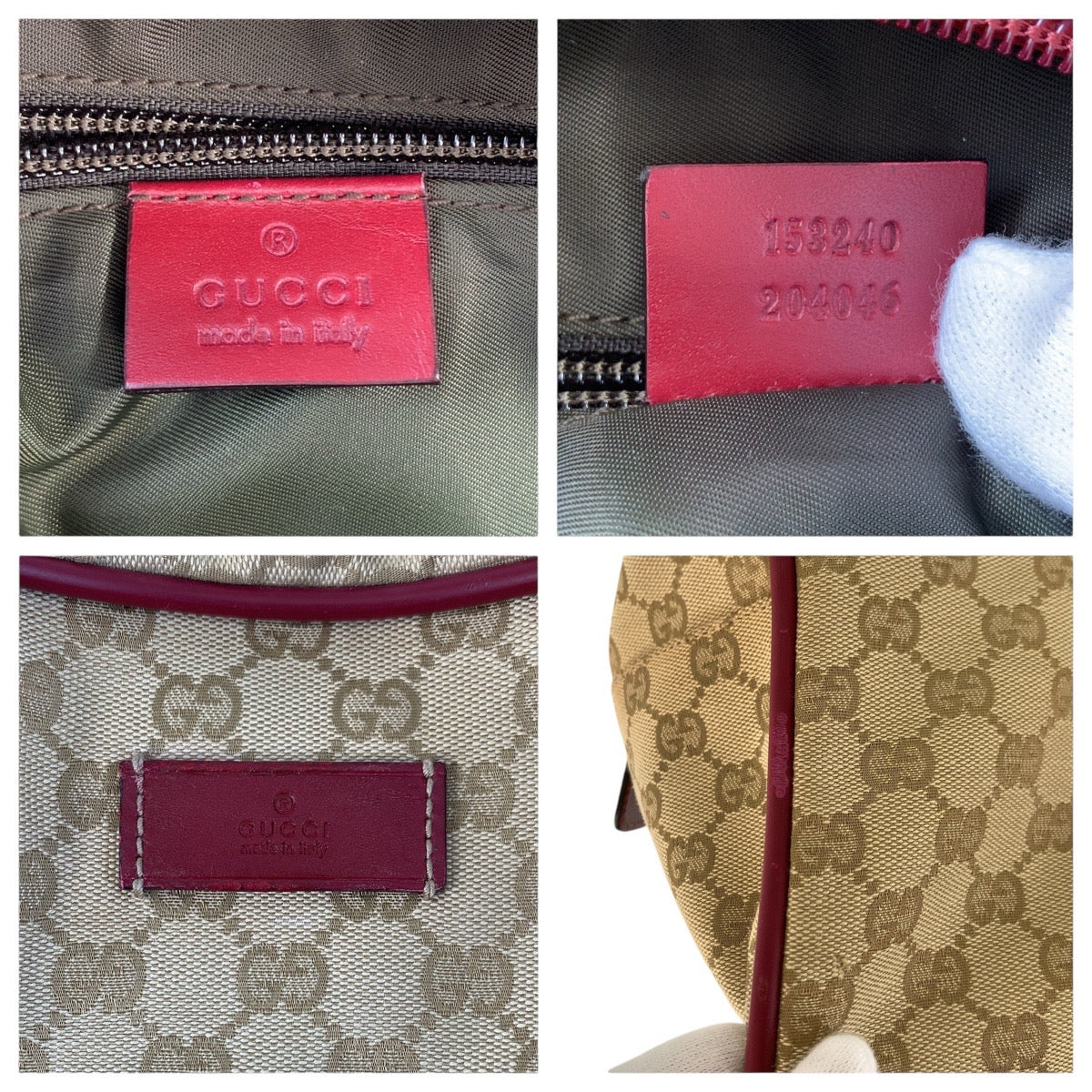 GUCCI Boston Duffel bag 153240 GG canvas, leather Beige Bordeaux SilverMetal Boston Duffel bag unisex Sherry line Women Used Authentic