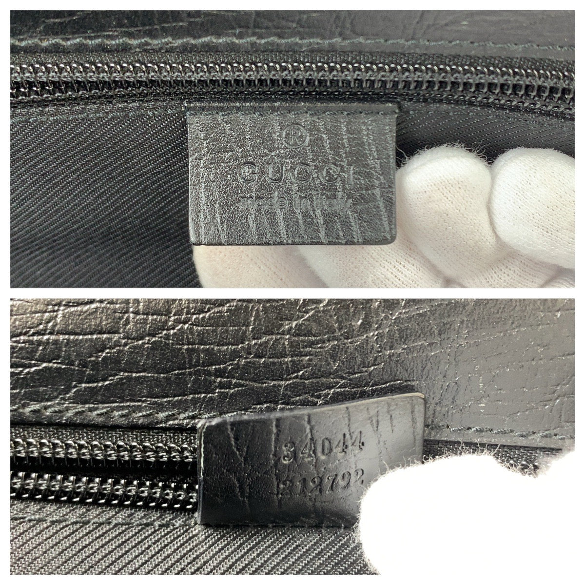 GUCCI Business bag 34044 leather Black SilverMetal Business bag briefcase mens Used Authentic