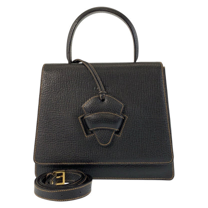 LOEWE Handbag leather Black GoldMetal Handbag Shoulder Bag Barcelona Women Used Authentic