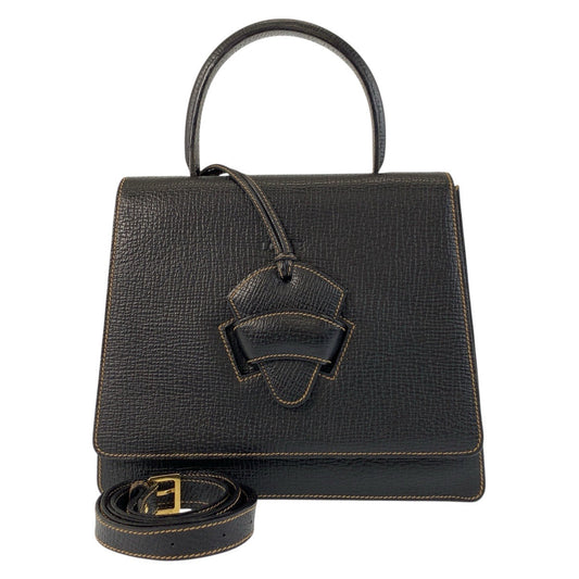 LOEWE Handbag leather Black GoldMetal Handbag Shoulder Bag Barcelona Women Used Authentic