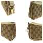 GUCCI Handbag 154432 GG canvas Beige Ivory Gold Metal Handbag accessory pouch Women Used Authentic