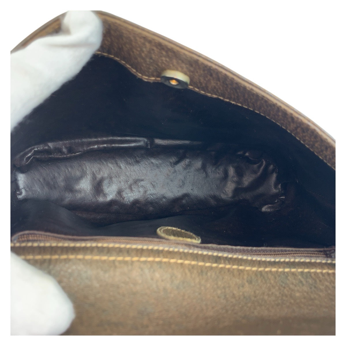 GUCCI Shoulder Bag GG Supreme canvas, leather Beige Brown Gold Metal Shoulder Bag pochette Sherry Line Old Gucci Women Used Authentic