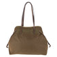 PRADA Tote Bag Nylon, Leather Brown Gold Metal Tote Bag Shoulder Bag Testo Saffiano Triangle With logo Women Used Authentic