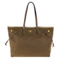 PRADA Tote Bag Nylon, Leather Brown Gold Metal Tote Bag Shoulder Bag Testo Saffiano Triangle With logo Women Used Authentic