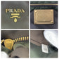 PRADA Tote Bag Nylon, Leather Brown Gold Metal Tote Bag Shoulder Bag Testo Saffiano Triangle With logo Women Used Authentic