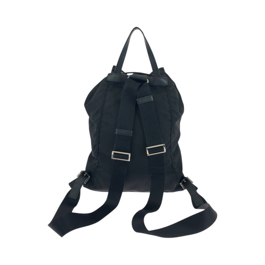 PRADA Backpack 1BZ032 Nylon Black Silver Metal Backpack Backpack Test Triangle With logo Women Used Authentic