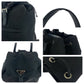 PRADA Backpack 1BZ032 Nylon Black Silver Metal Backpack Backpack Test Triangle With logo Women Used Authentic