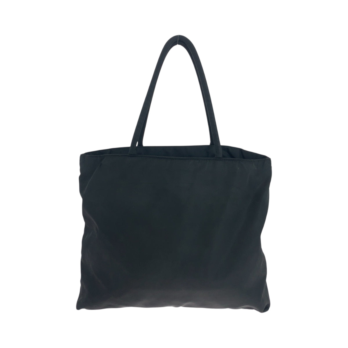 PRADA Tote Bag Nylon Black Silver Metal Tote Bag Shoulder Bag Test Triangle With logo Women Used Authentic