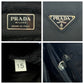 PRADA Tote Bag Nylon Black Silver Metal Tote Bag Shoulder Bag Test Triangle With logo Women Used Authentic