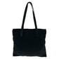 PRADA Tote Bag Nylon, Leather Black SilverMetal Tote Bag Shoulder Bag Test Triangle With logo Women Used Authentic
