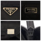 PRADA Tote Bag Nylon, Leather Black SilverMetal Tote Bag Shoulder Bag Test Triangle With logo Women Used Authentic