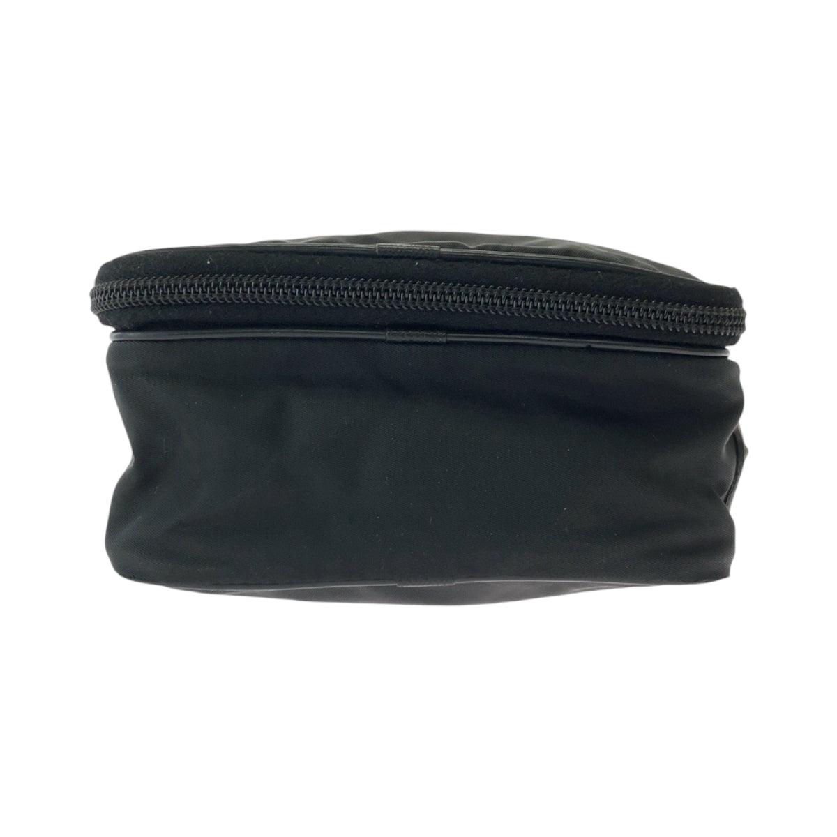 PRADA Shoulder Bag Nylon Black SilverMetal Shoulder Bag pochette Test Triangle With logo Women Used Authentic