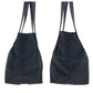 PRADA Tote Bag Nylon, Leather Black SilverMetal Tote Bag handbag Testo Saffiano Triangle With logo Women Used Authentic