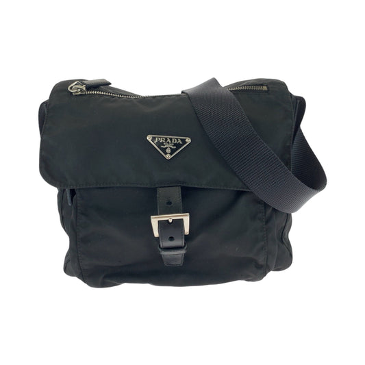 PRADA Shoulder Bag BT8994 Nylon Black SilverMetal Shoulder Bag pochette Test Triangle With logo Women(Unisex) Used Authentic