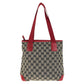 GUCCI Tote Bag 019 0402 GG canvas, leather Red Silver Metal Tote Bag Shoulder Bag Women Used Authentic