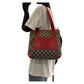 GUCCI Tote Bag 019 0402 GG canvas, leather Red Silver Metal Tote Bag Shoulder Bag Women Used Authentic