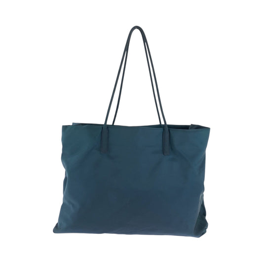 PRADA Tote Bag B7806 Nylon Green SilverMetal Tote Bag Shoulder Bag Tess Triangle With logo Women Used Authentic