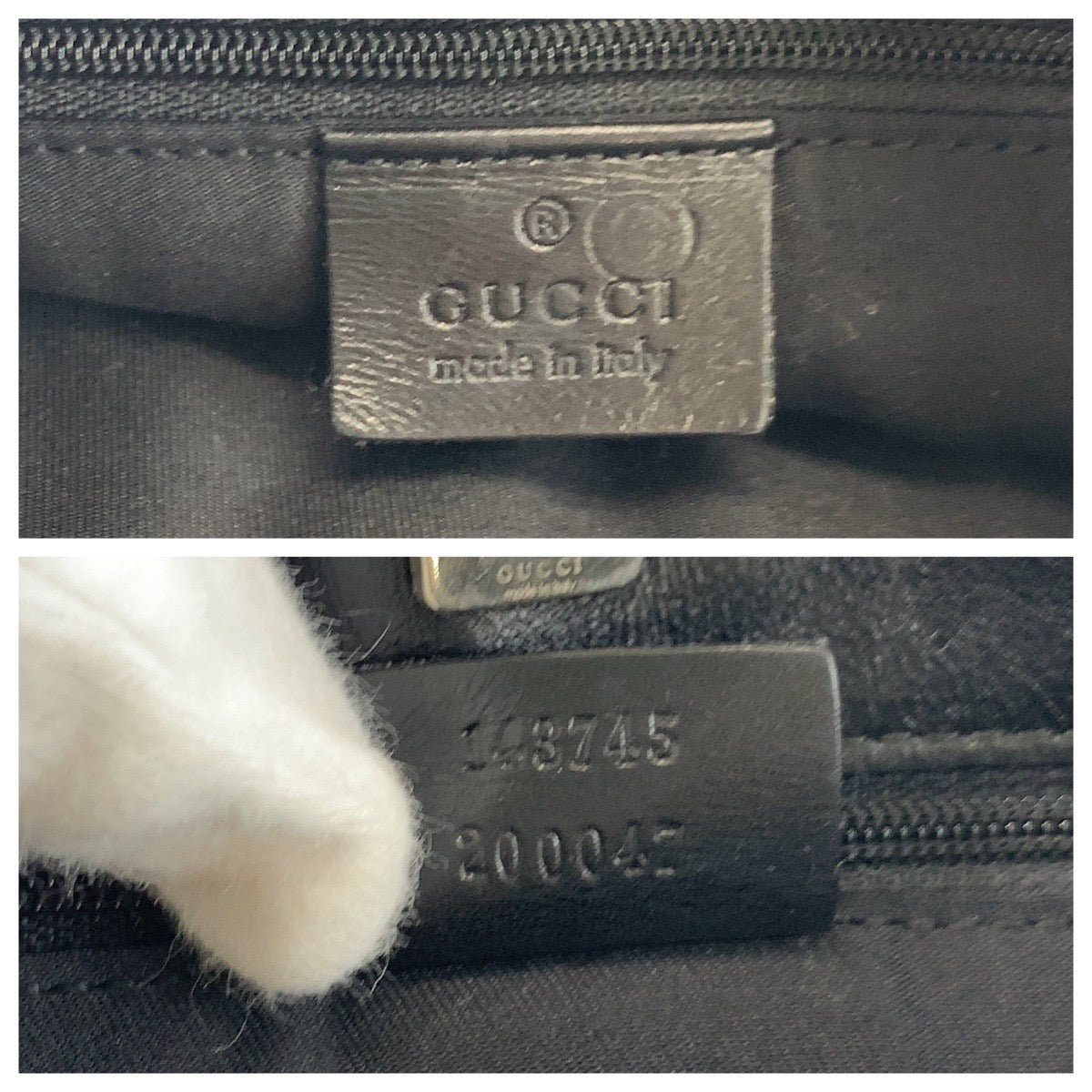 GUCCI Shoulder Bag 143745 GG canvas, leather Black SilverMetal Women Used Authentic