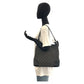 GUCCI Shoulder Bag 143745 GG canvas, leather Black SilverMetal Women Used Authentic