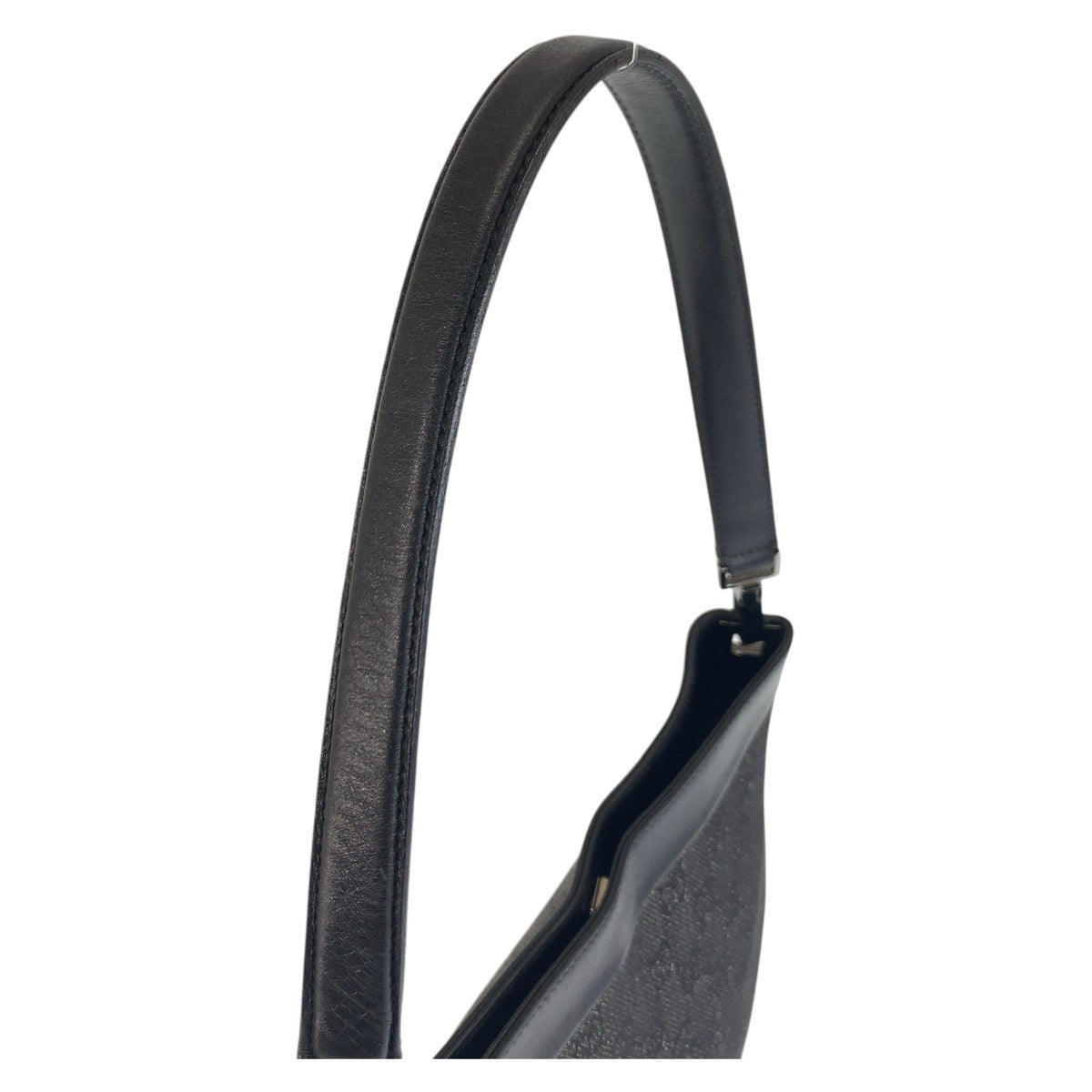 GUCCI Shoulder Bag 143745 GG canvas, leather Black SilverMetal Women Used Authentic