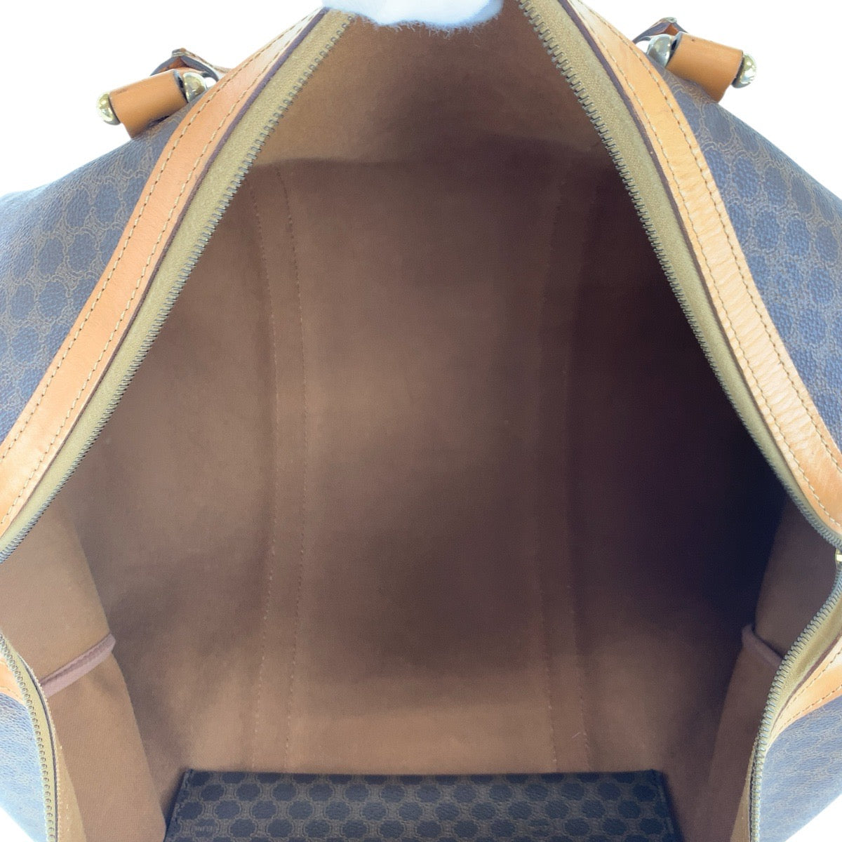 CELINE Boston Duffel bag PVC, Leather Brown Gold Metal Boston Duffel bag unisex Macadam Women Used Authentic