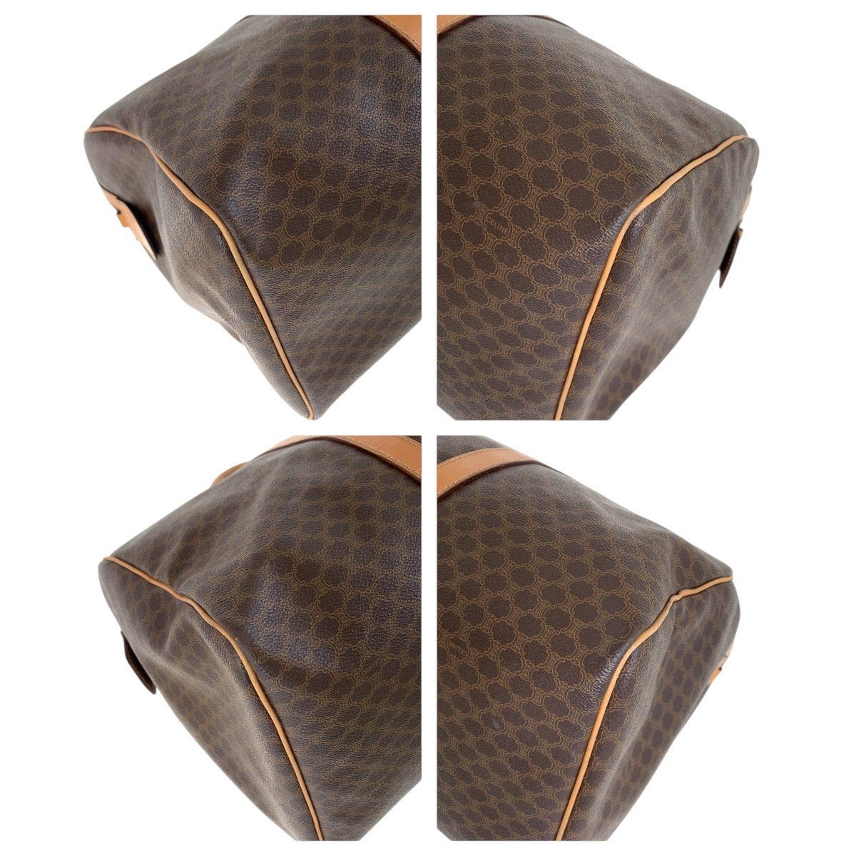 CELINE Boston Duffel bag PVC, Leather Brown Gold Metal Boston Duffel bag unisex Macadam Women Used Authentic