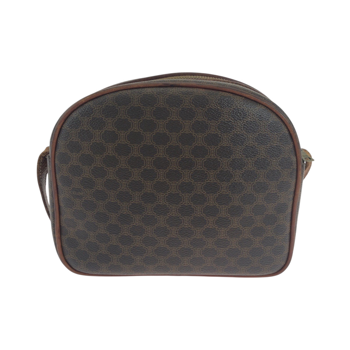 CELINE Shoulder Bag PVC Brown Gold Metal Shoulder Bag pochette Macadam Women Used Authentic