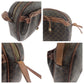 CELINE Shoulder Bag PVC Brown Gold Metal Shoulder Bag pochette Macadam Women Used Authentic