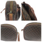 CELINE Shoulder Bag PVC Brown Gold Metal Shoulder Bag pochette Macadam Women Used Authentic