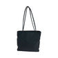 PRADA Tote Bag Nylon Black SilverMetal Tote Bag Shoulder Bag Test Triangle With logo Women Used Authentic
