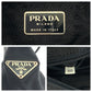 PRADA Tote Bag Nylon Black SilverMetal Tote Bag Shoulder Bag Test Triangle With logo Women Used Authentic